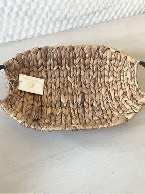 Straw Studios Handwoven Seagrass Basket Tray in Natural Tan